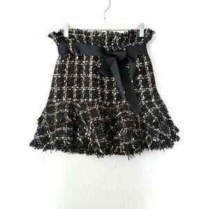 Chelsea Tweed Sequin Mini Skirt with Removable Ribbon Belt from Honey